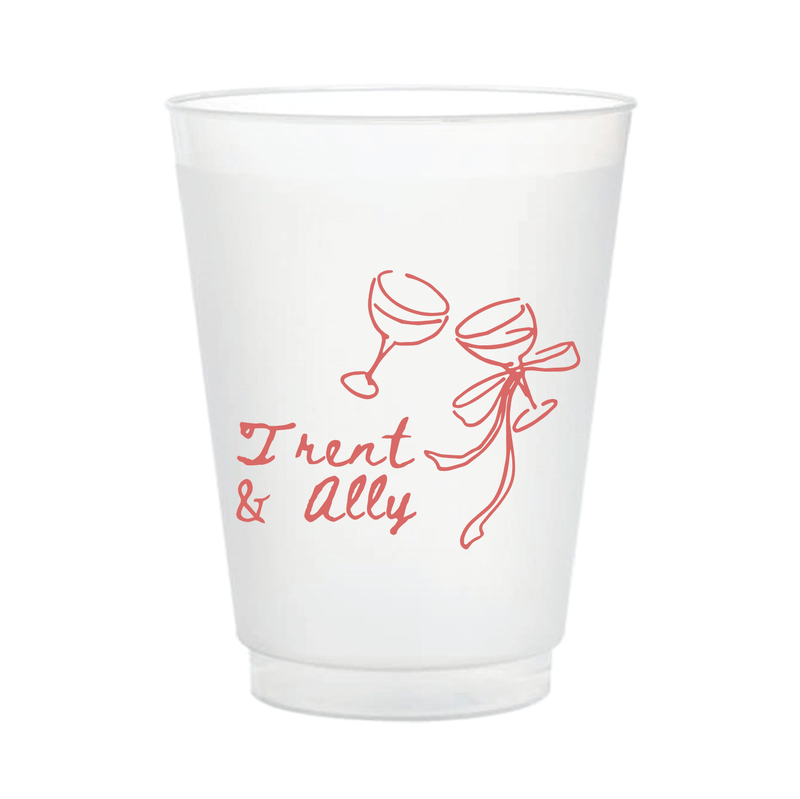 Toast To Forever Personalized Wedding Frosted Plastic Cups - Cup - Frosted
