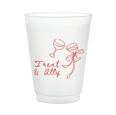 Cheers Personalized Wedding Frosted Plastic Cups