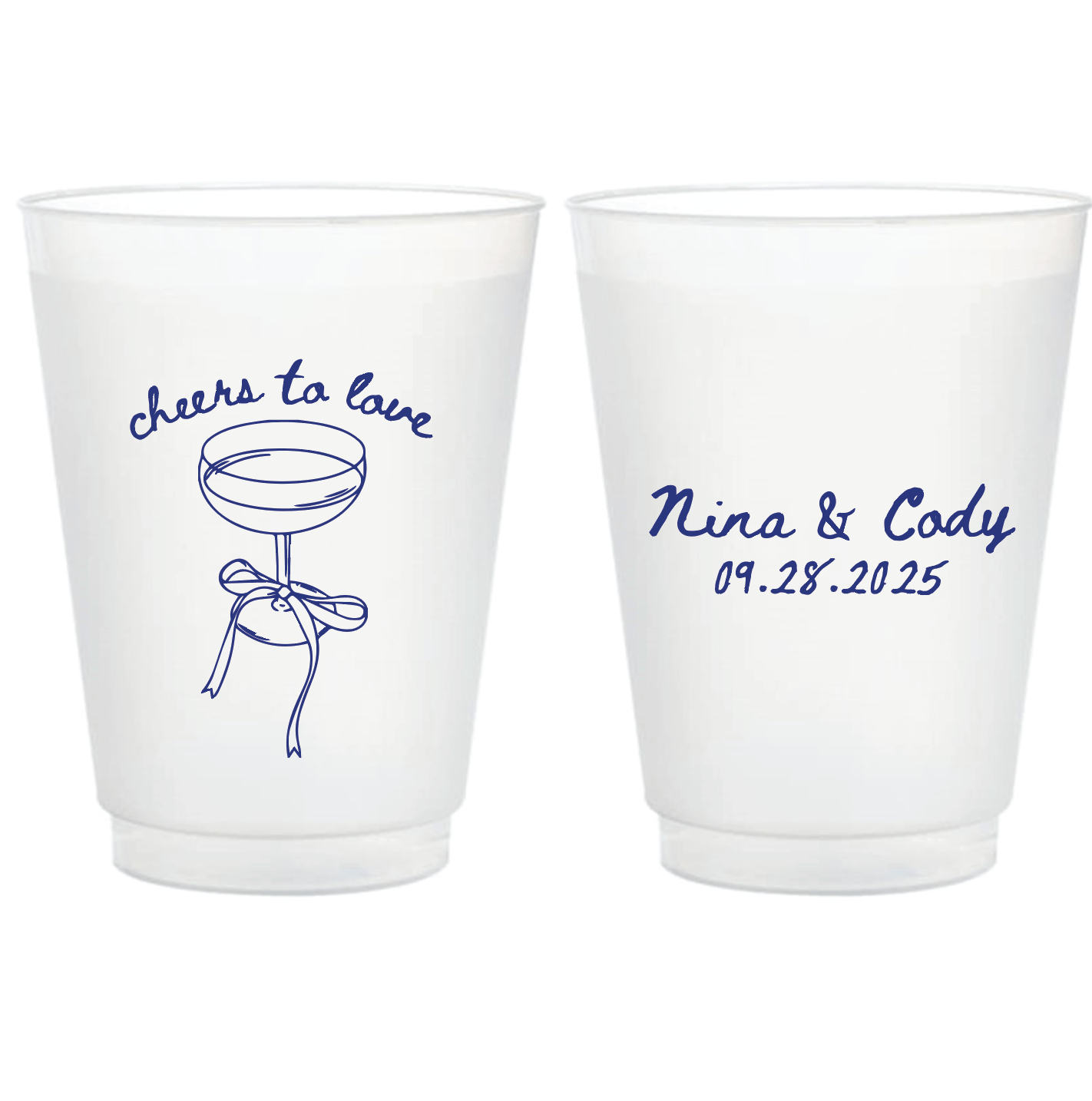 Cheers to Love Wedding Frosted Plastic Cups - Cup - Frosted