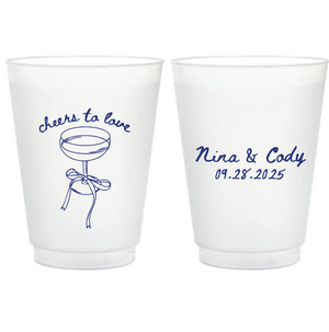 Cheers to Love Wedding Frosted Plastic Cups