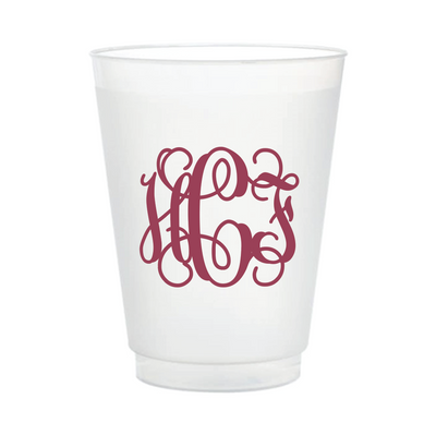 Custom Monogram Wedding Frosted Plastic Cups