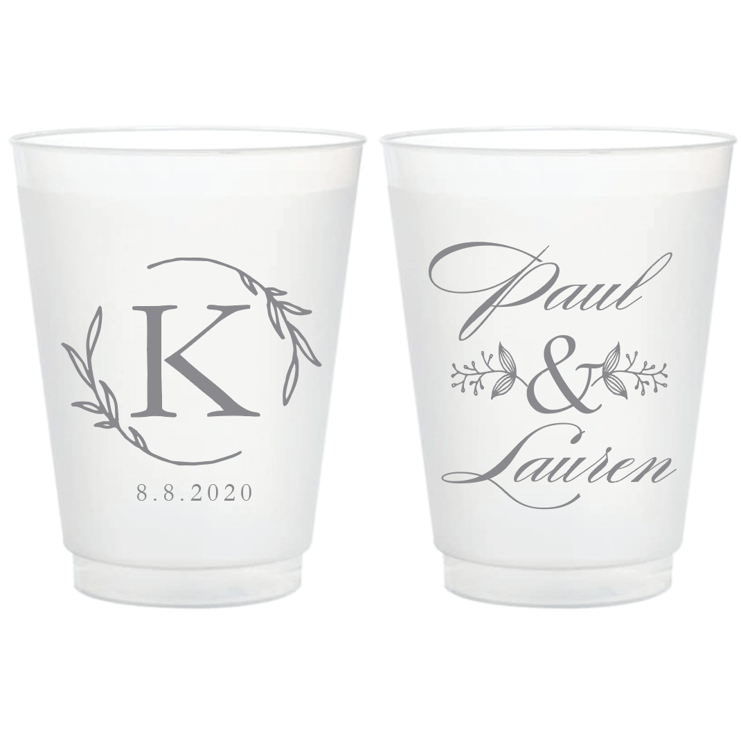 Custom Personalized Wedding Frosted Plastic Cups - Cup - Frosted