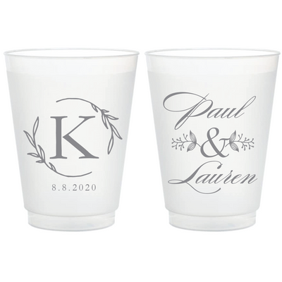 Custom Personalized Wedding Frosted Plastic Cups