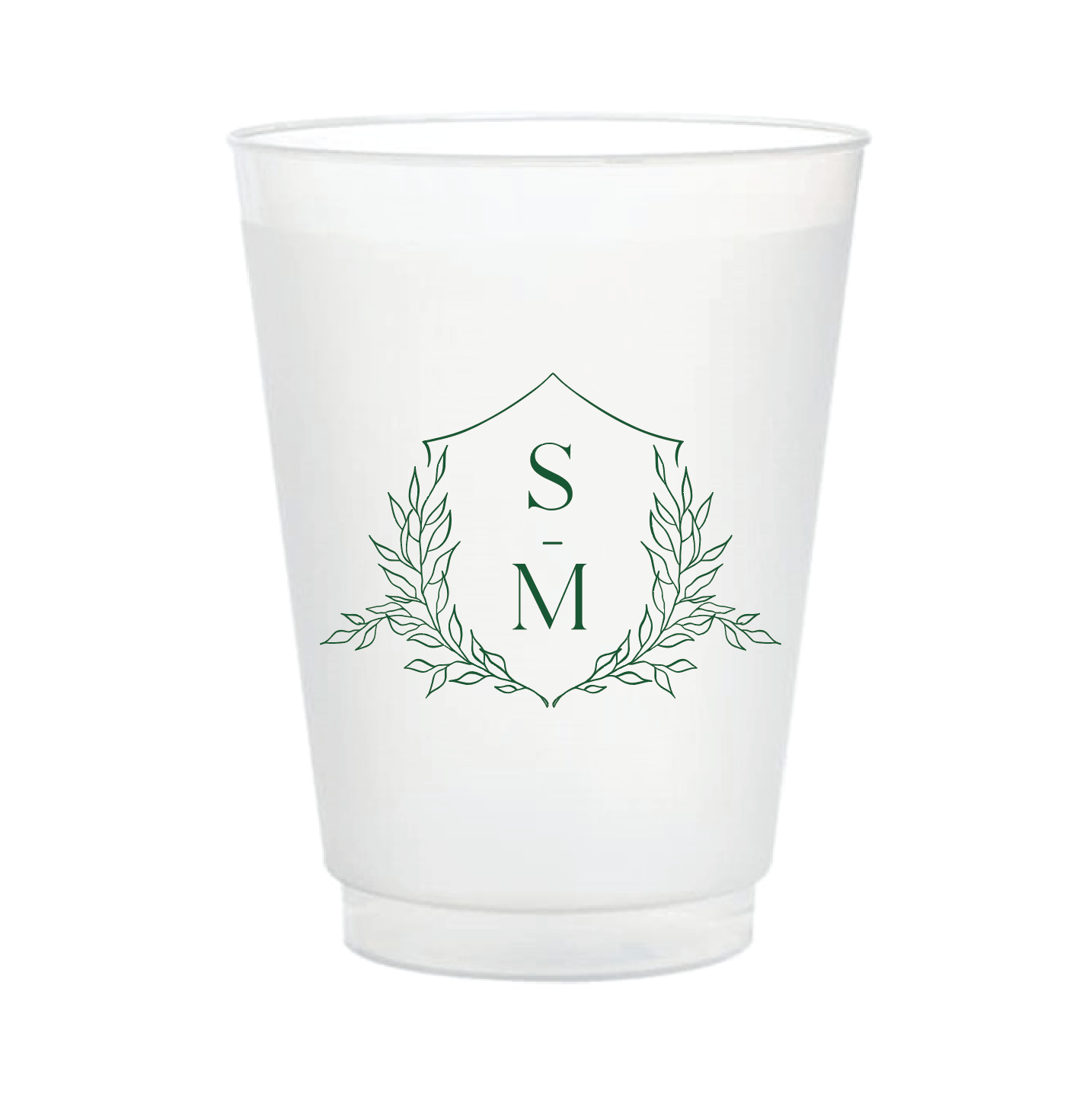 Custom Wedding Cups with Frosted Design - Cup - Frosted