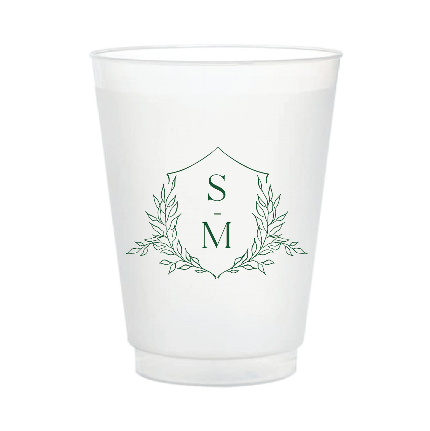 Custom Wedding Cups with Frosted Design