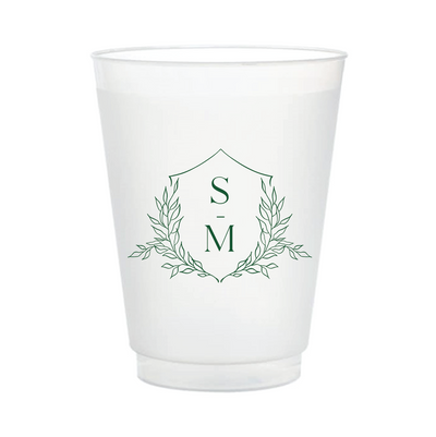 Custom Wedding Cups with Frosted Design