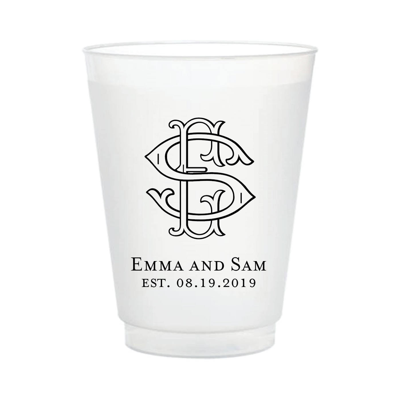 Custom Wedding Frosted Cups with Your Names