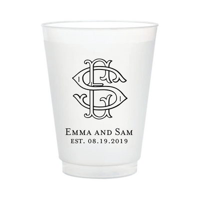 Custom Wedding Frosted Cups with Your Names