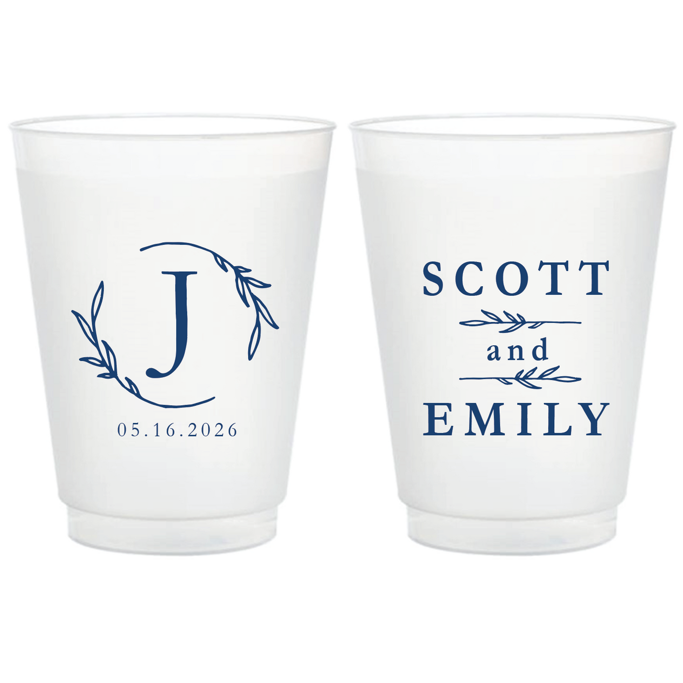 Elegant Frosted Plastic Cups for Wedding Reception