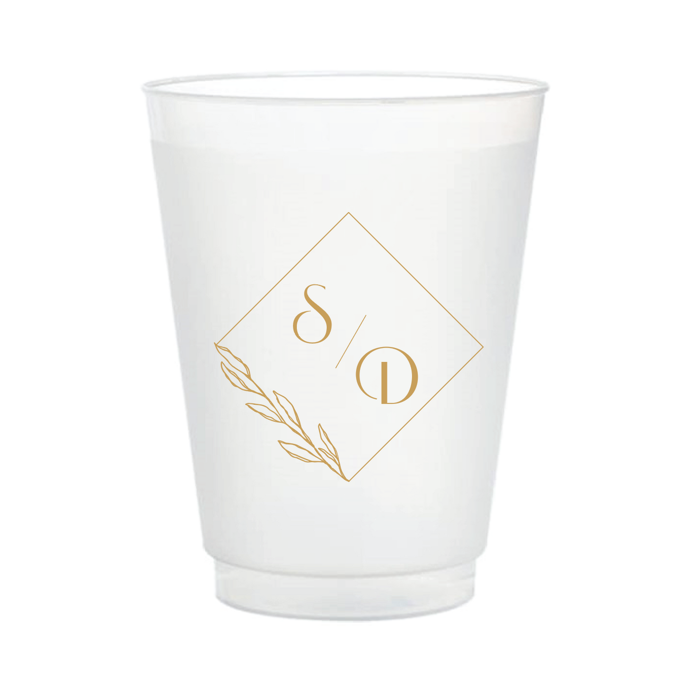 Wedding Reception Frosted Cups with Personalized Design