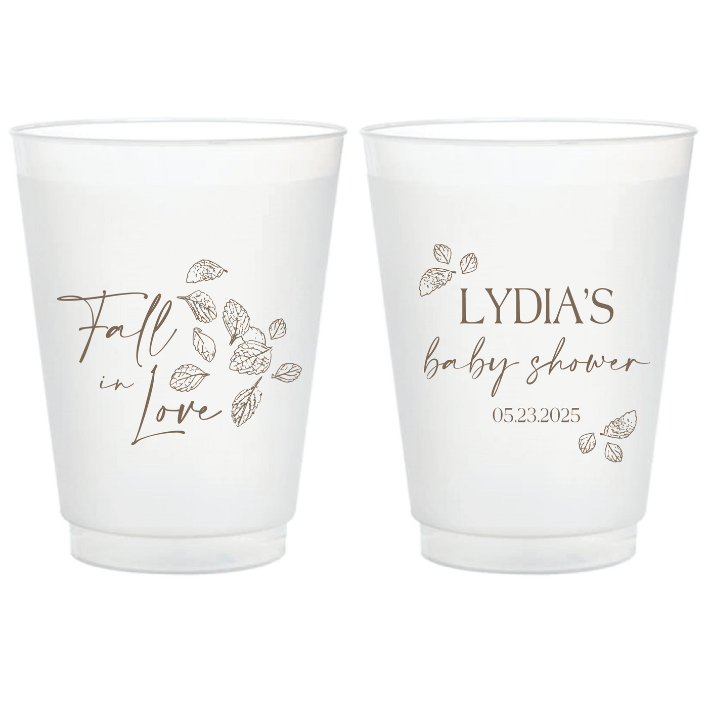 Fall in Love Baby Shower Frosted Plastic Cups