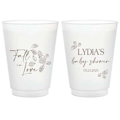 Fall in Love Baby Shower Frosted Plastic Cups