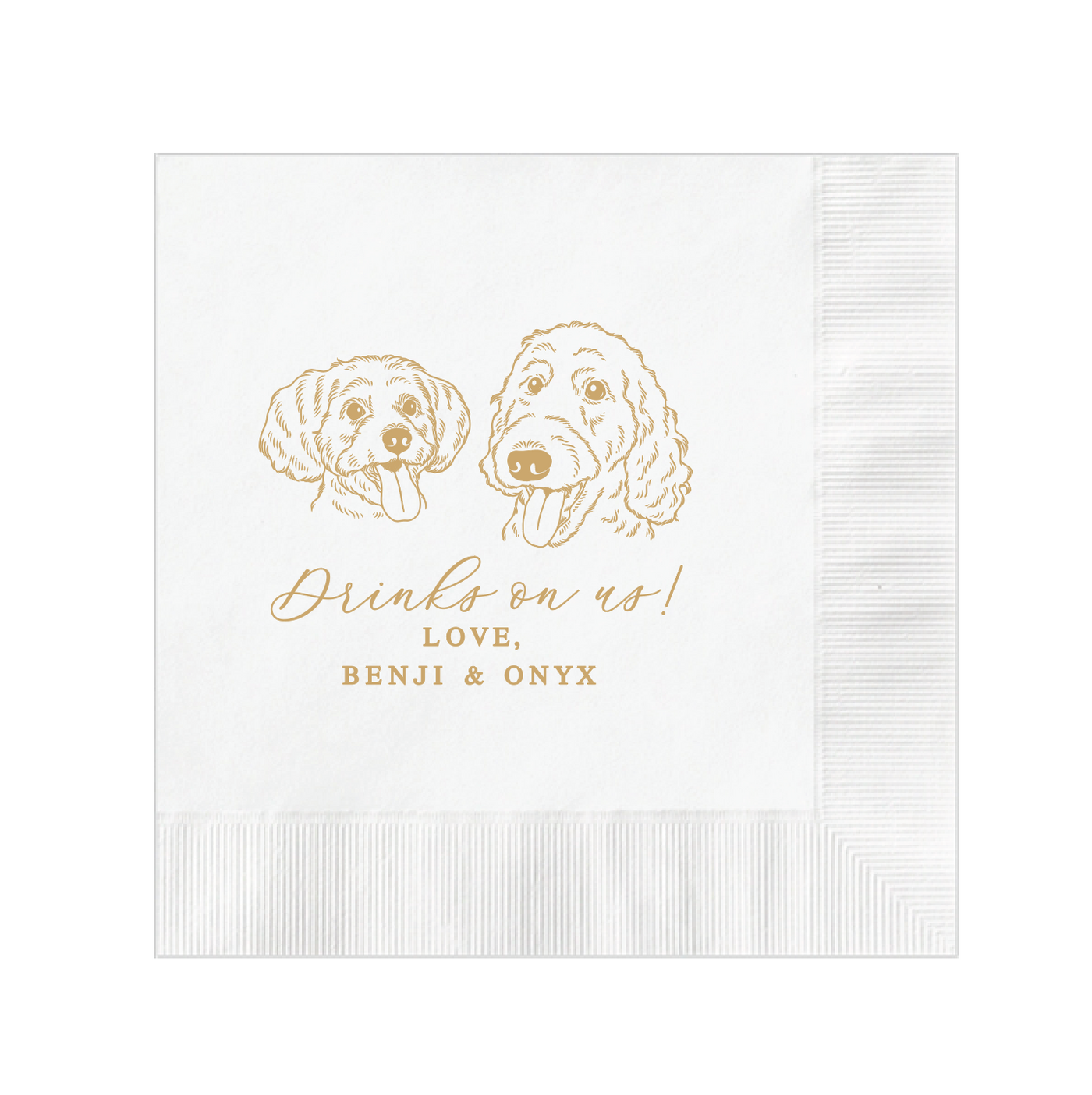 Custom Pet Portrait Wedding Napkins