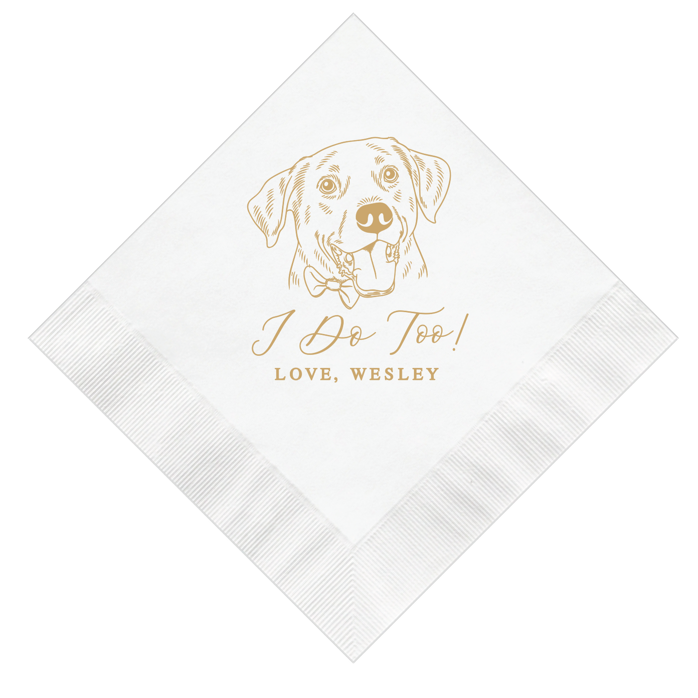 Custom Wedding Napkins Featuring Your Pet’s Illustration