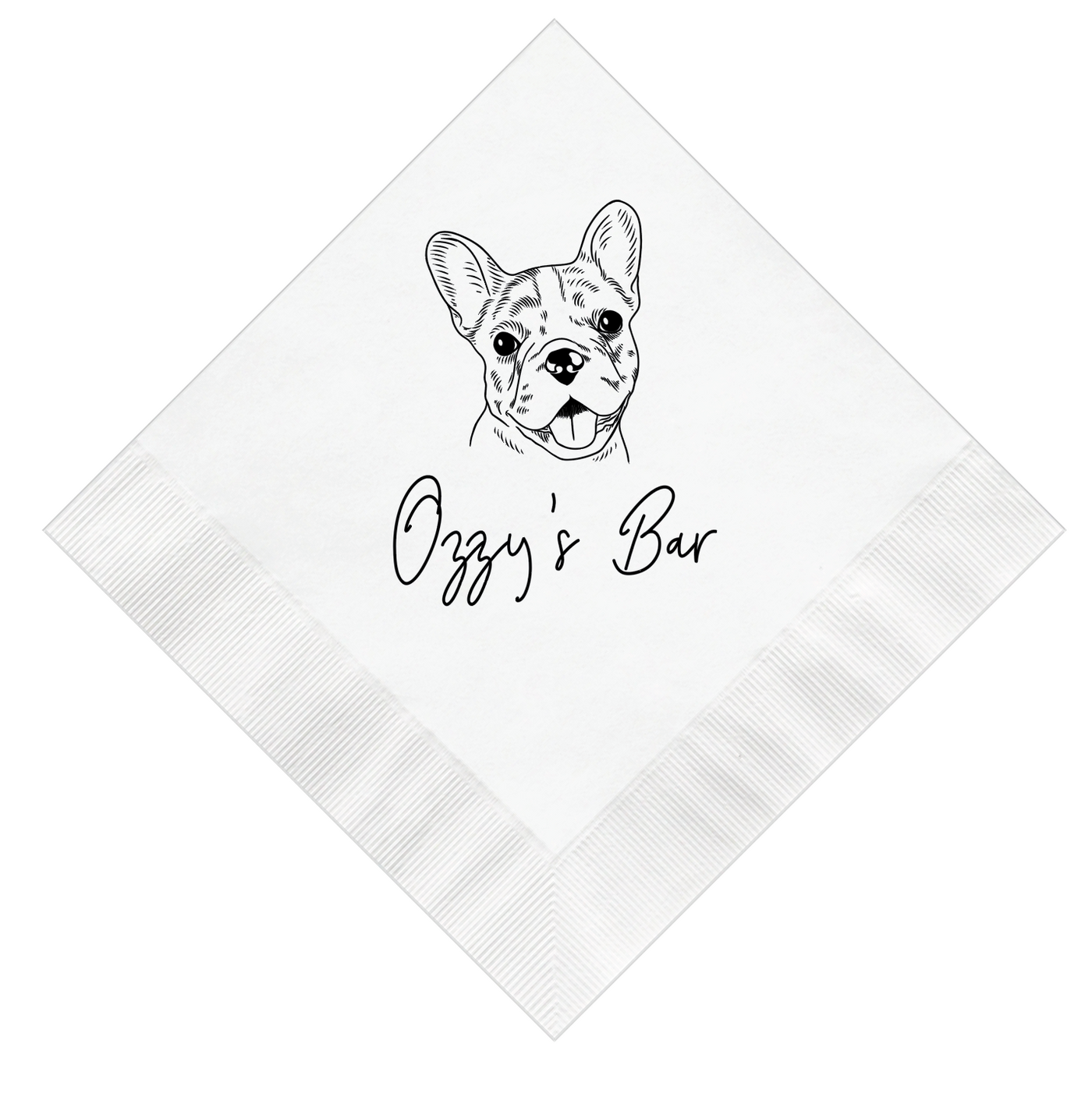 Personalized Pet Wedding Napkins with Custom Dog Illustration