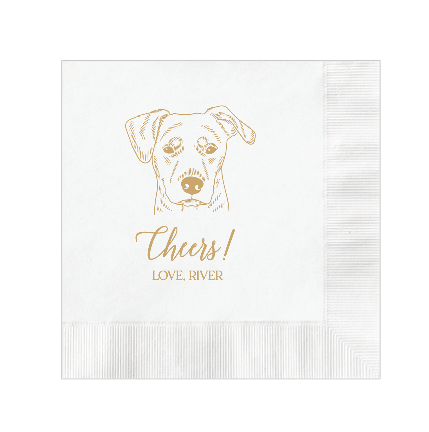 Pet Lovers Wedding Napkins with Custom Illustrated Pet Design