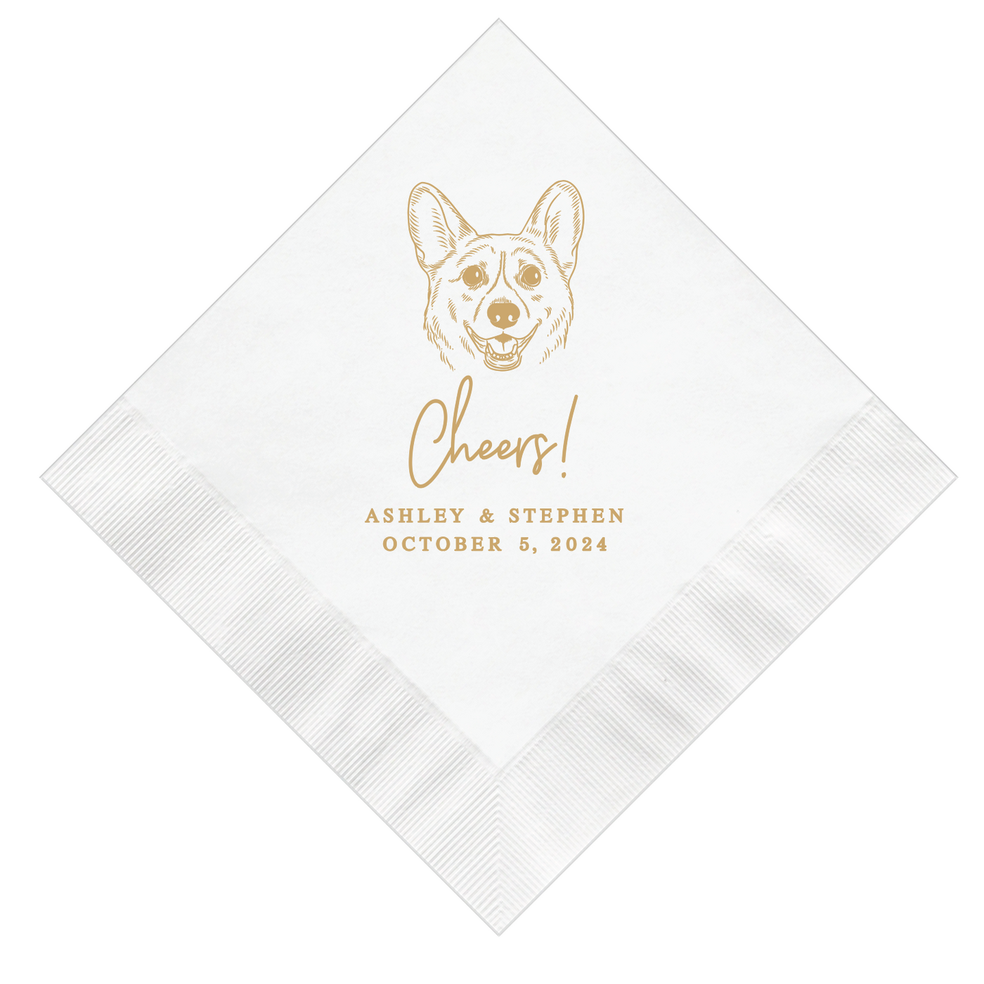 Pet Illustration Wedding Napkins with Custom Napkins for Dog Lovers