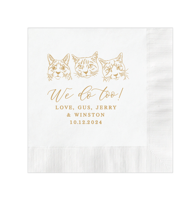 We Do Too Custom Pet Portrait Wedding Napkins