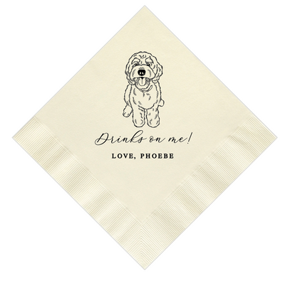 I Do Too Wedding Napkins with Custom Pet Portrait