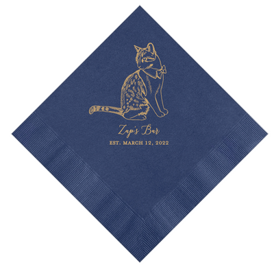 Wedding Napkins Featuring Your Cat's Illustration