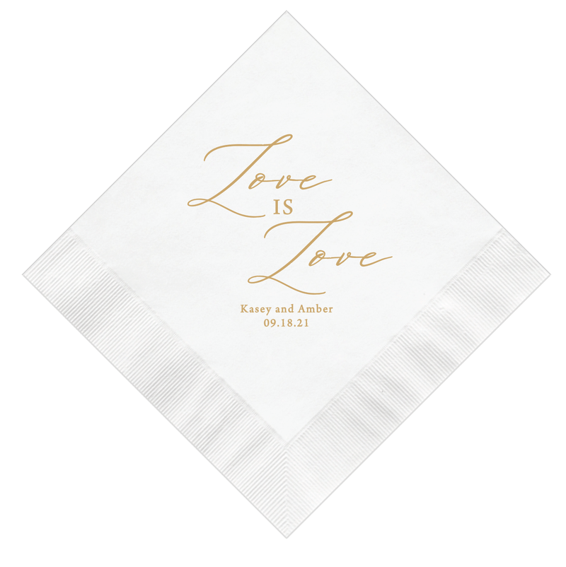 LGBTQ Wedding Napkins - More Options Available - Napkins - Foil Stamped