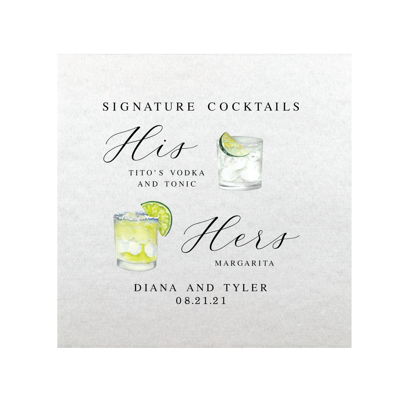 Signature Cocktails Full Color Napkins