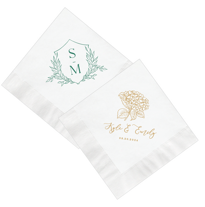 Floral Monogram Wedding Napkins