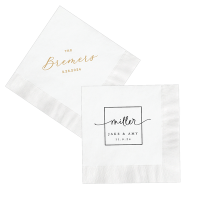 Last Name Wedding Napkins