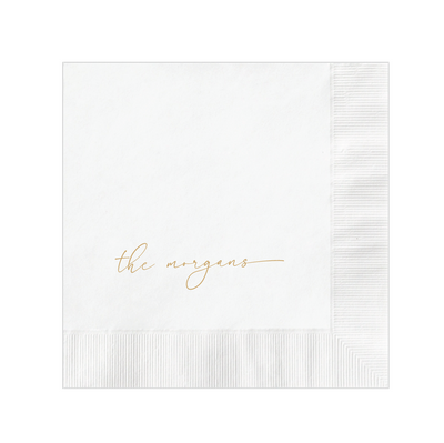 Last Name Wedding Cocktail Napkins