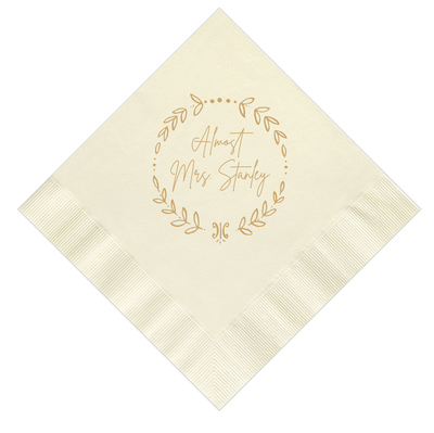 Almost Mrs Wreath Bridal Shower Napkins