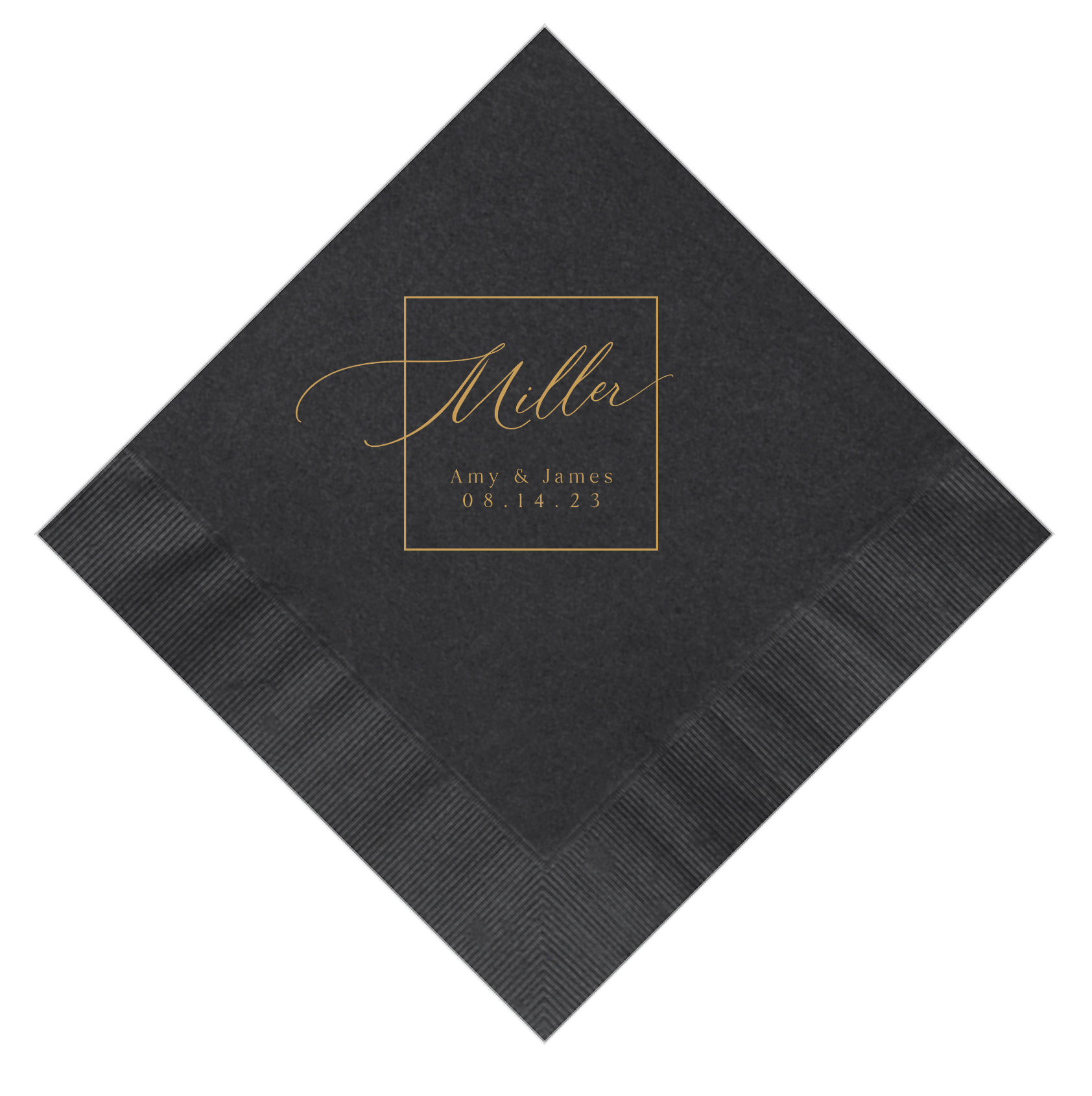 Square Monogram Napkins for Wedding Reception - Napkins - Foil Stamped