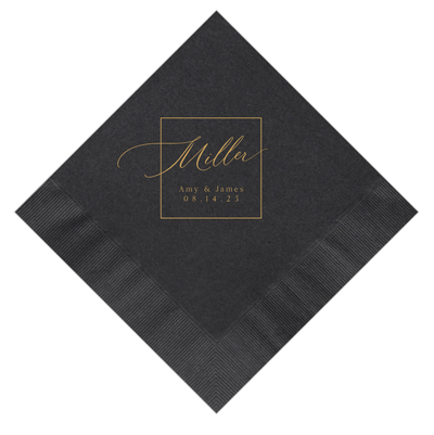 Square Monogram Napkins for Wedding Reception