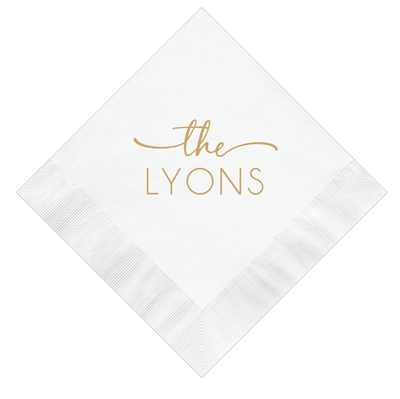 Personalized Wedding Napkins with Last Name