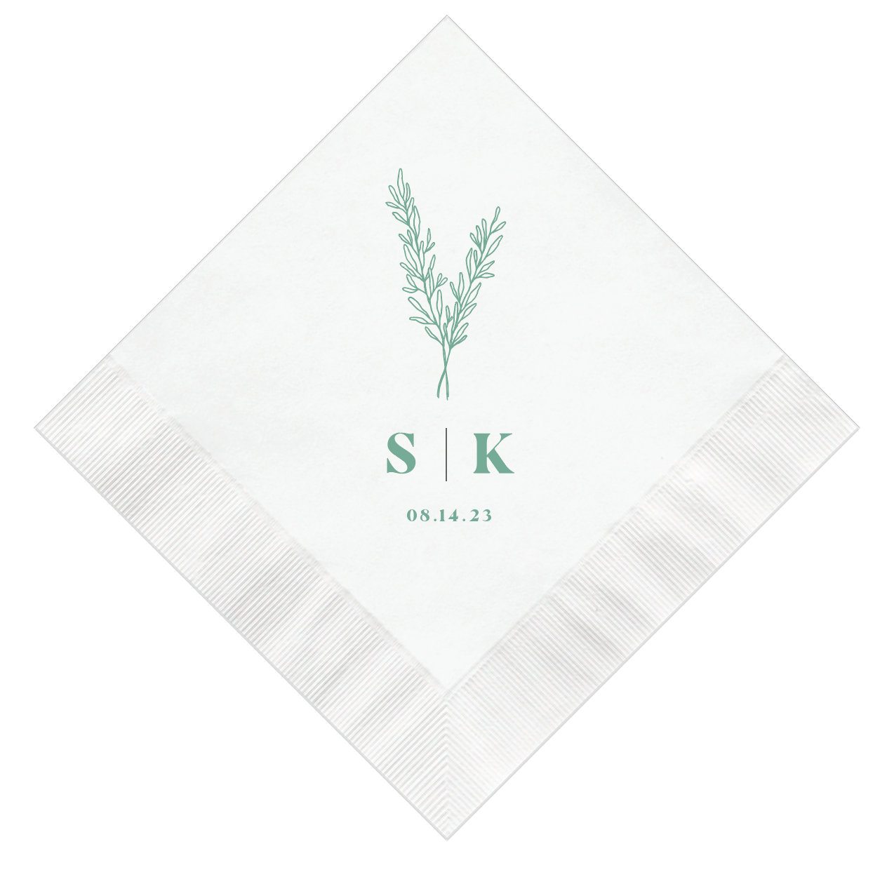 Monogrammed Wedding Napkins with Your Initials