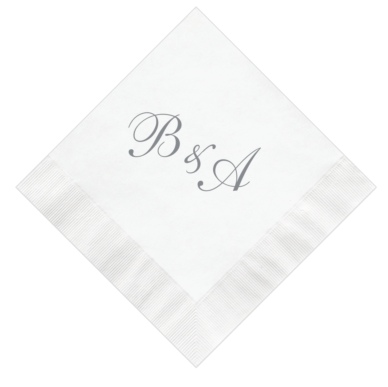 Custom Initial Monogram Napkins for Weddings - Napkins - Foil Stamped