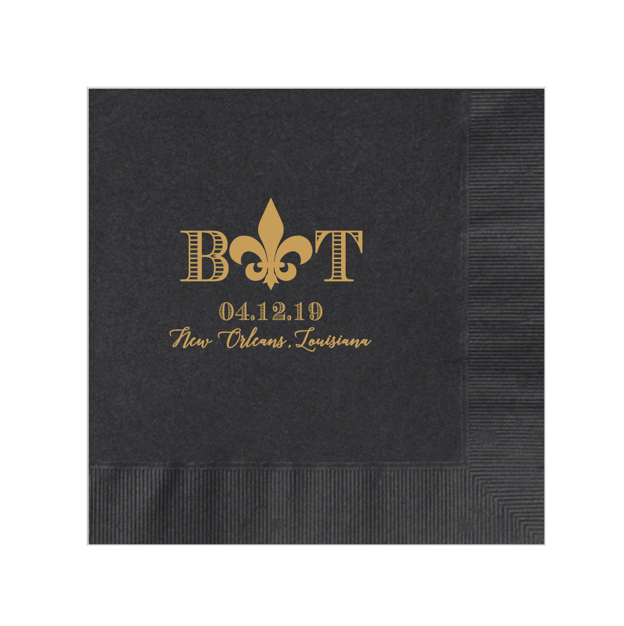 Fleur De Lis Personalized Wedding Napkins