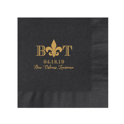 Fleur De Lis Personalized Wedding Napkins