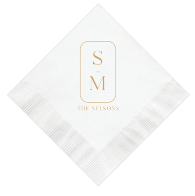 Wedding Napkins with Personalized Monogram