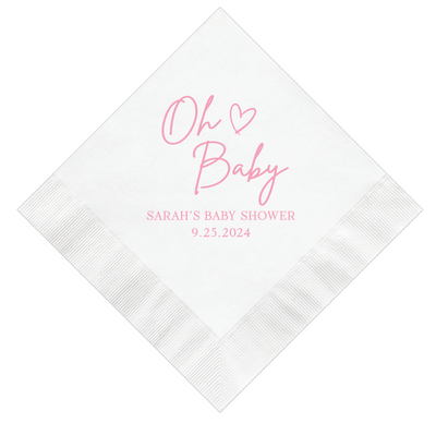 Oh Baby Personalized Baby Shower Napkins