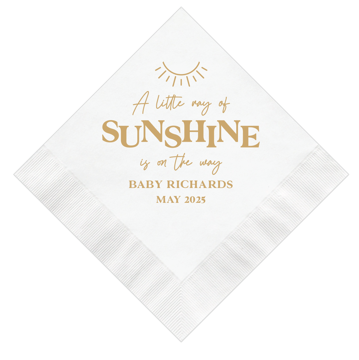 Little Ray of Sunshine Baby Shower Napkins