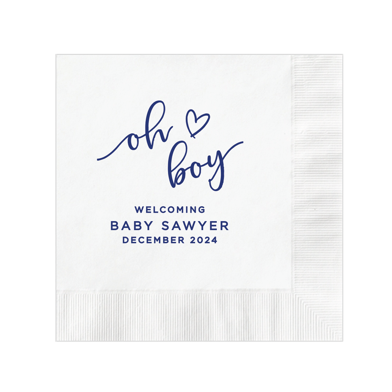 Oh Boy Personalized Baby Shower Napkins - Napkins - Foil Stamped