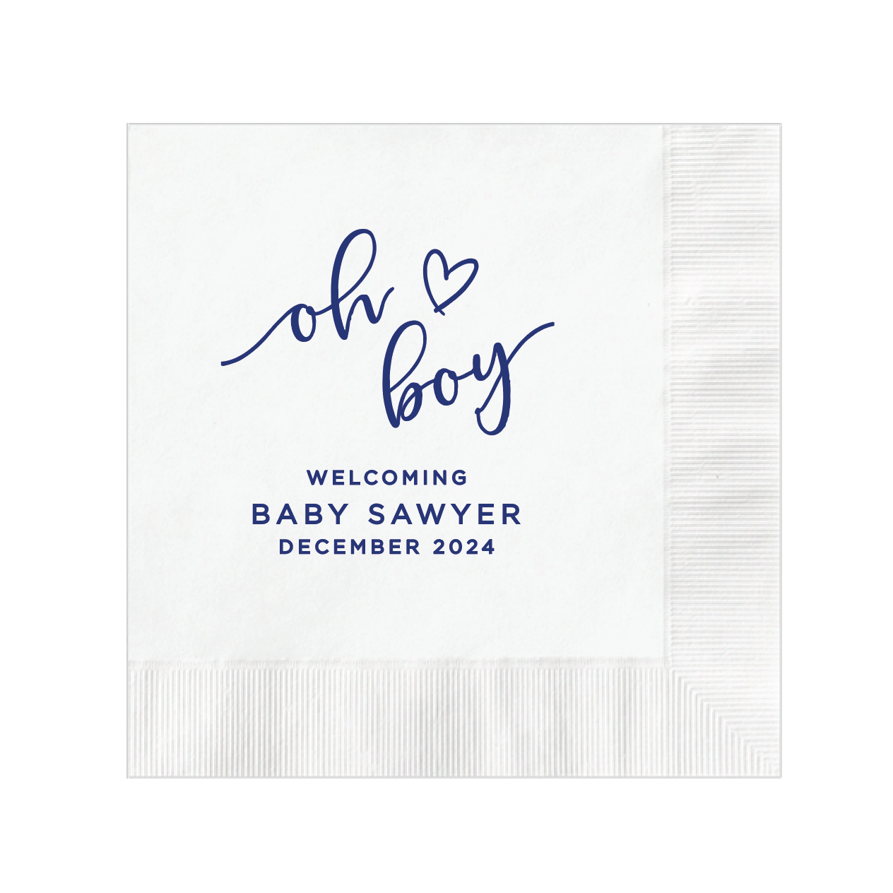 Oh Boy Personalized Baby Shower Napkins