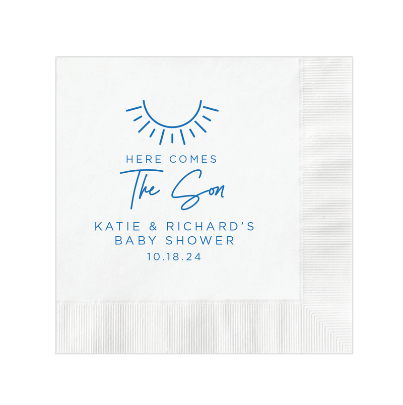 Here Comes The Son Baby Shower Napkins - Napkins - Foil Stamped