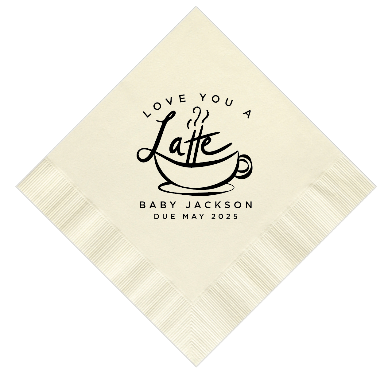 Love You a Latte Baby Shower Theme Napkins - Napkins - Foil Stamped