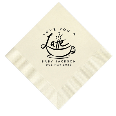 Love You a Latte Baby Shower Theme Napkins