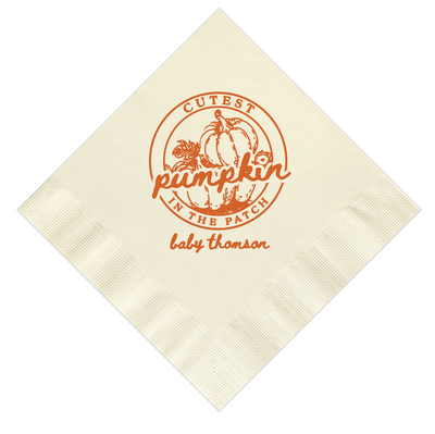 Cutest Pumpkin in the Patch Baby Shower Theme Napkins