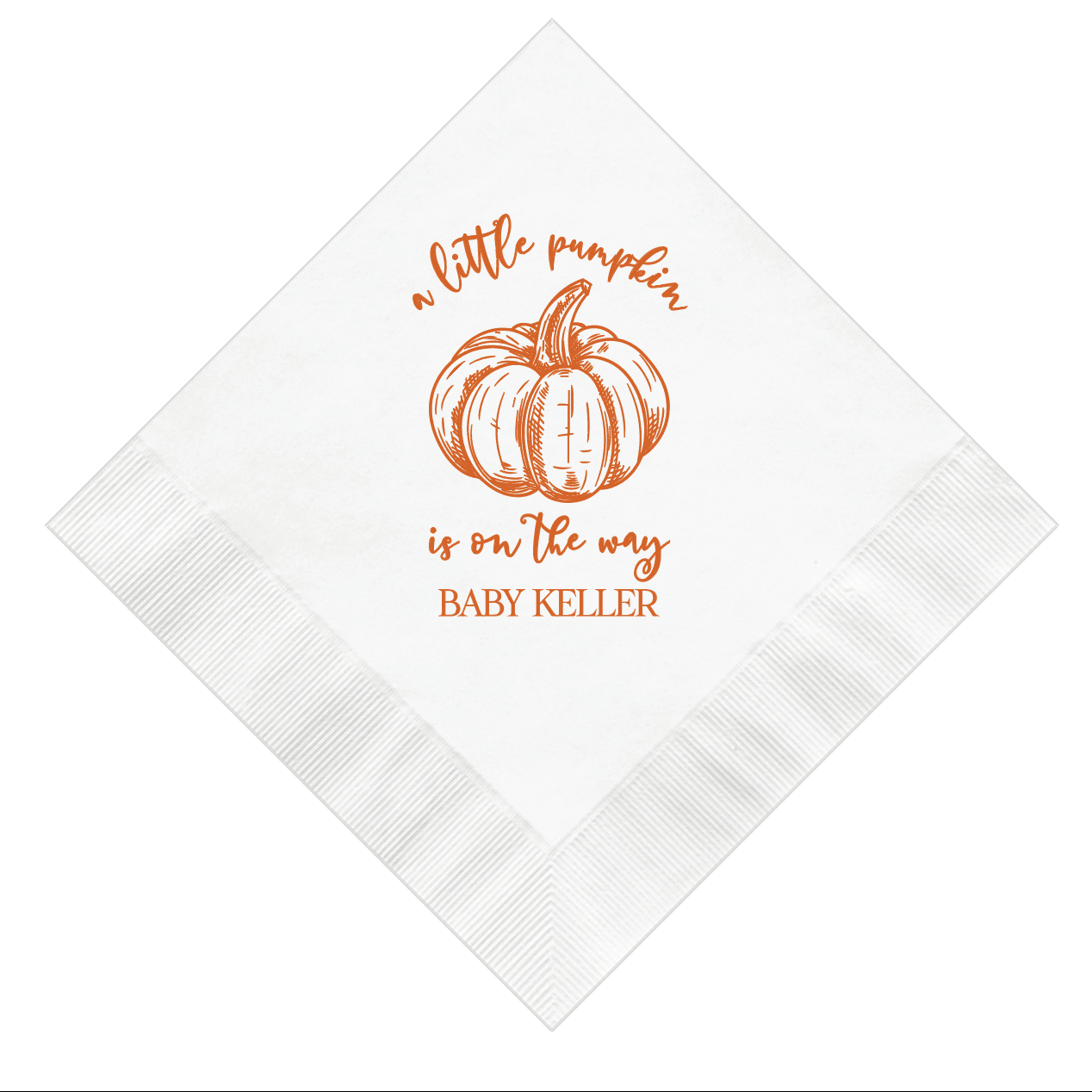 Little Pumpkin Baby Shower Theme Napkins - Napkins - Foil Stamped