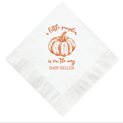 Little Pumpkin Baby Shower Theme Napkins