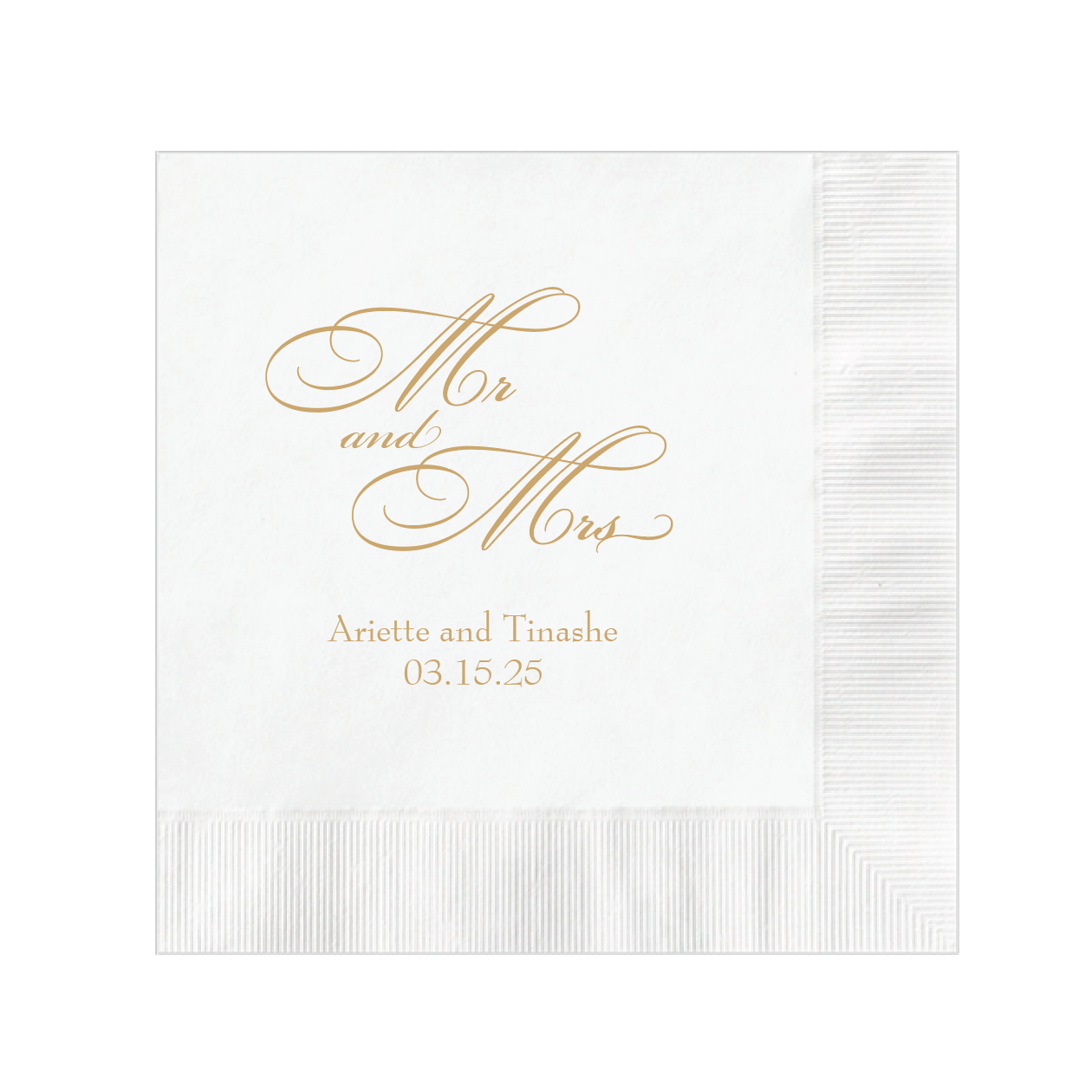 Mr and Mrs Personalized Wedding Napkins