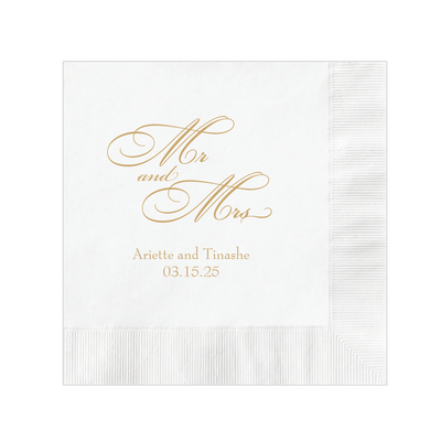 Mr and Mrs Personalized Wedding Napkins